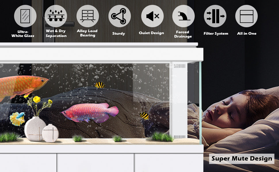 All in One Aquarium, 135 Gallon Ultra Clear Fish Tank
