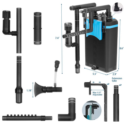 External Hang On Aquarium Filter 6W