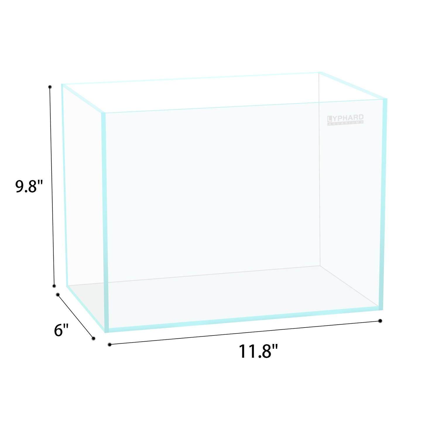 Ultra White Clear Glass Low Iron Aquarium Tank 2.9 Gal